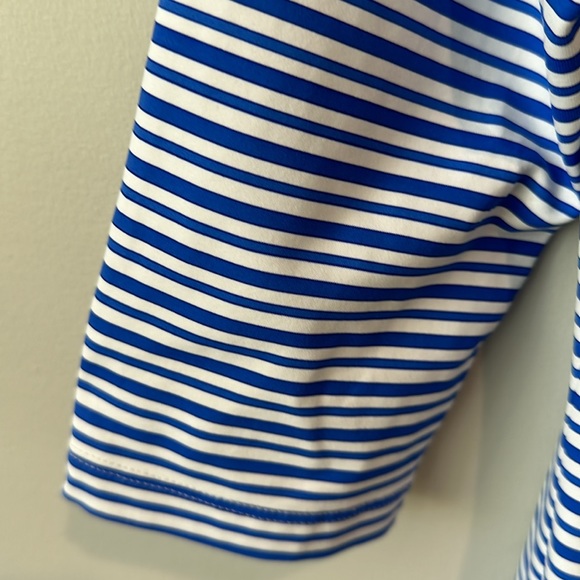 J McLaughlin Stretchy Striped Blue and White boatneck Dress M - Picture 5 of 9
